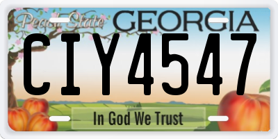 GA license plate CIY4547