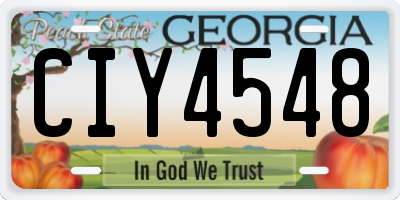 GA license plate CIY4548
