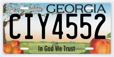 GA license plate CIY4552