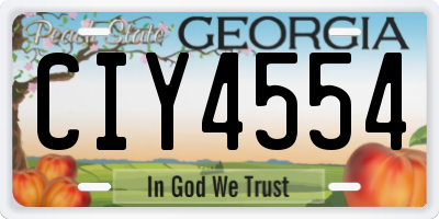 GA license plate CIY4554