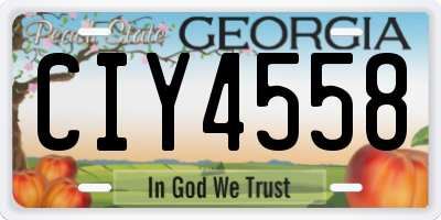 GA license plate CIY4558