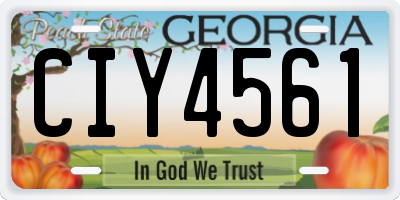 GA license plate CIY4561
