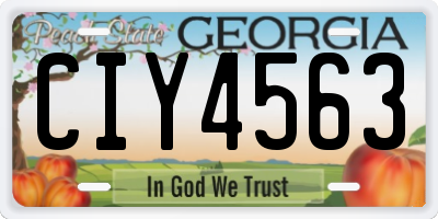 GA license plate CIY4563