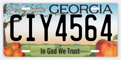 GA license plate CIY4564