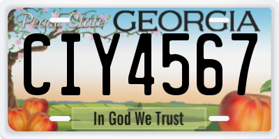 GA license plate CIY4567