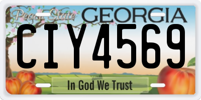GA license plate CIY4569