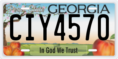 GA license plate CIY4570