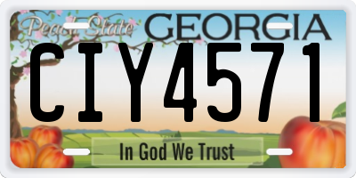 GA license plate CIY4571