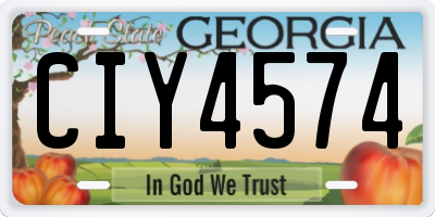 GA license plate CIY4574