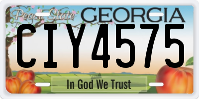 GA license plate CIY4575