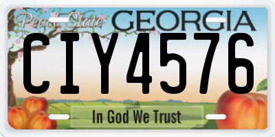 GA license plate CIY4576