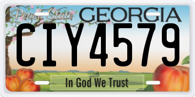 GA license plate CIY4579