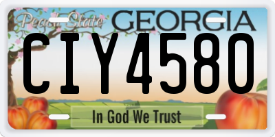 GA license plate CIY4580