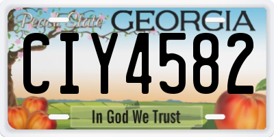 GA license plate CIY4582