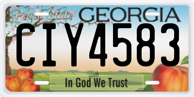 GA license plate CIY4583