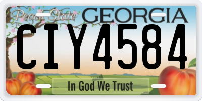 GA license plate CIY4584