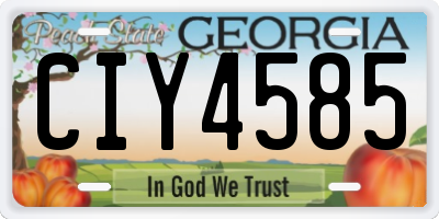 GA license plate CIY4585