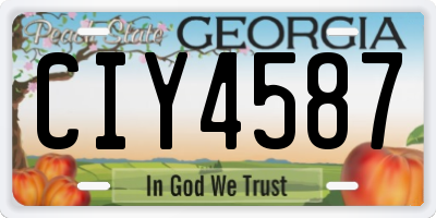 GA license plate CIY4587