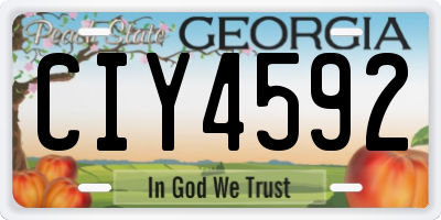 GA license plate CIY4592