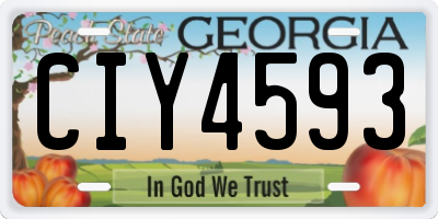GA license plate CIY4593