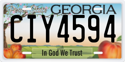 GA license plate CIY4594