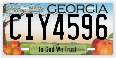 GA license plate CIY4596