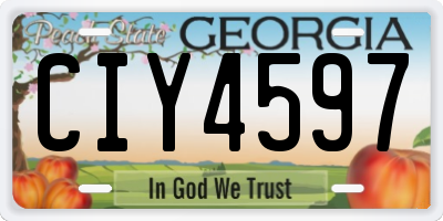 GA license plate CIY4597