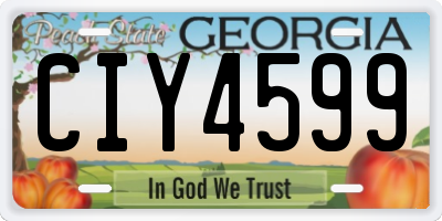 GA license plate CIY4599