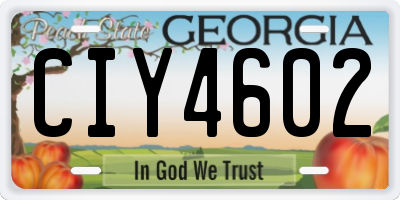 GA license plate CIY4602