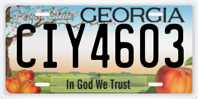 GA license plate CIY4603