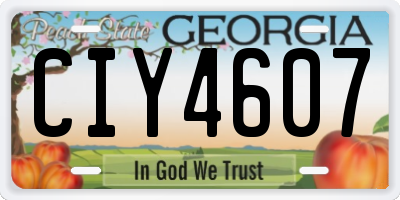 GA license plate CIY4607