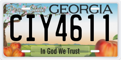 GA license plate CIY4611