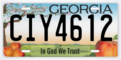 GA license plate CIY4612