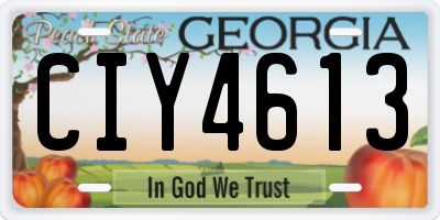 GA license plate CIY4613