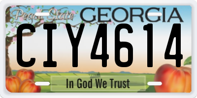 GA license plate CIY4614