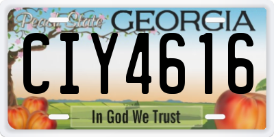 GA license plate CIY4616