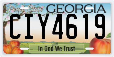 GA license plate CIY4619