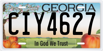GA license plate CIY4627