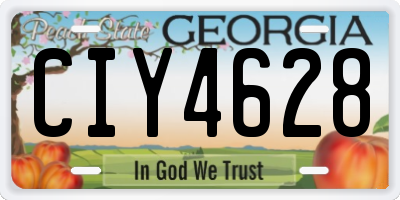 GA license plate CIY4628