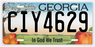 GA license plate CIY4629