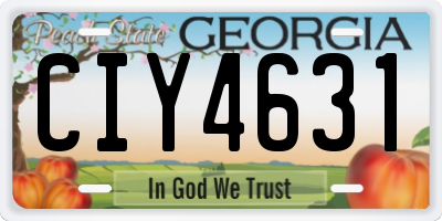 GA license plate CIY4631
