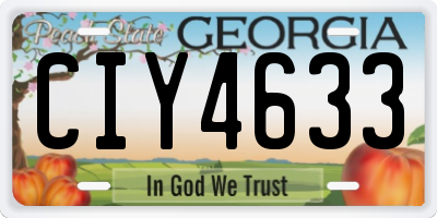 GA license plate CIY4633