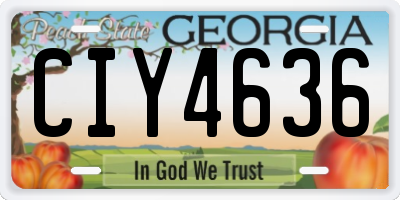 GA license plate CIY4636