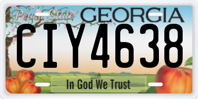 GA license plate CIY4638