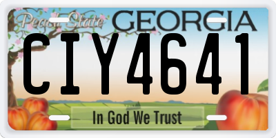 GA license plate CIY4641