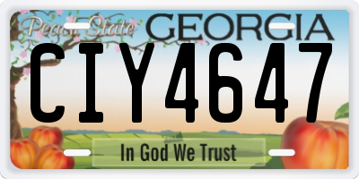 GA license plate CIY4647