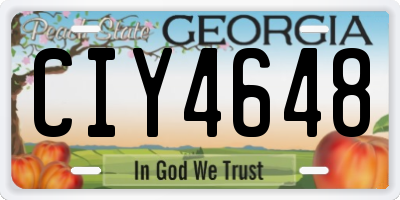 GA license plate CIY4648