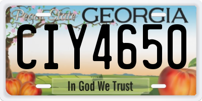 GA license plate CIY4650