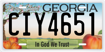 GA license plate CIY4651