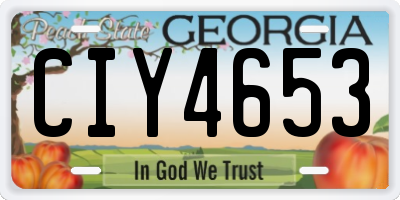 GA license plate CIY4653